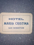 Hotel Maria Cristina San Sebastian Luggage Label