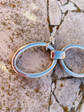Signed PD Vintage Silver Plated Ring Link Toggle Small Bracelet