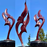 Signed Hanson Flying Birds Burgundy Bronze Sculpture Mounted Black Marble Ford