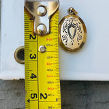 Antique 12K GF Gold Filled Art Deco Ornate Engraved Locket Picture Pendant