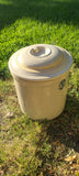 Antique 5 Gallon Ceramic Crock Pot Blue & White Complete With 56 Lid Rare