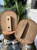 Vintage Wood Wooden Hat 2-Part Block Form Mold with Base Trunk XXII 22 Rare