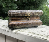Vintage Snake Skin Wooden Laquered Felt Lined Handmade Box