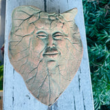 Terracotta Clay Art Pottery Flower Plant Wall Pocket Leaf Man Face Decor