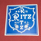 Vintage Paris Ritz Hotel Z Blue France French Luggage Label Tag Rare