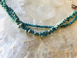 Vintage Artisan Green Blue Turquoise + Sterling Silver Necklace