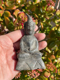 Antique Metal Phra Ngang Cambodian Mountain Deity Wealth Luck Buddha Statue