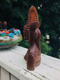 Artisan Wood Carved 1950’s African Woman Figure