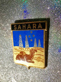 Sahara Africa Camel Paris Drago African Enamel Gold Tone Car Badge