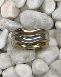 Rare Italy Milor 925 Sterling Silver 3 Tone Weave Design Ring Size 9