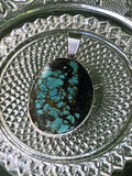 Vintage Navajo Signed Oscar’s 950 Silver Turquoise Pendant