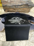 Black Leather Silver Eagle Flying Live to Ride Motorcycle Tri-Fold Wallet USA