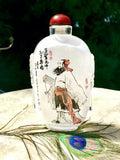 Rare Large Vintage Chinese Signed Reverse Hand Painted Glass Snuff Bottle