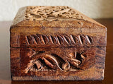 Antique Vintage Carved Floral Ornate Wooden Keepsake Trinket Box