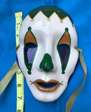 Vintage Venetian Hand Painted Ceramic Masquerade Mardi Gras Signed Vickie Mask