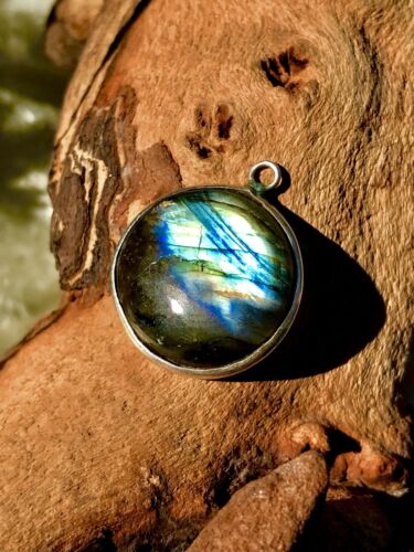 Vintage Sterling Silver Labradorite Pendant