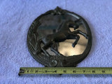 Vintage Ornate Brass Unicorn Horse Mirror