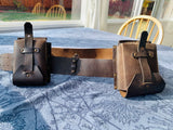 Vintage Brown Leather Utility Pouch Belt