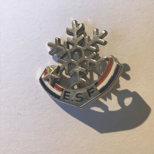 Vintage ESF French Ski Badge Snowflake, Decat Paris