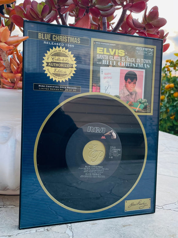 Elvis Presley Blue Christmas RIAA Certified Gold Record 45 RPM Limited Series
