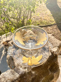 Antique Glass Gold Leaf Fruit Cup & Saucer Plate Tea Set