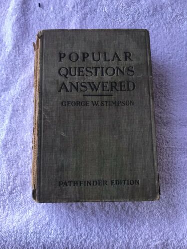 Vintage Popular Questions Answered By George W. Stimpson Hardcover Book