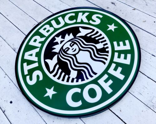 Authentic 90s STARBUCKS Coffee Store Front 1.5 FT Siren Logo Sign Collectible