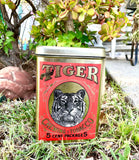 Vintage Bright Tiger Chewing Tobacco 5 Cent Cheinco Ad Metal Container Tin