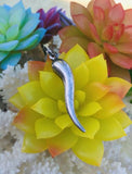 Antique Hallmarked 925 Sterling Silver Italian Horn Pendant Charm 4.16g