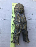 Vintage Solid Brass Native American Indian Chief Figurine