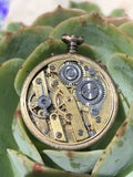 Vintage Swiss 800 Silver Open Face Gold Hands Marijuana Leaf Pocket Watch