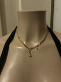 Vintage Goldtone Signed Monet Necklace W Adjustable Length Hook Clasp