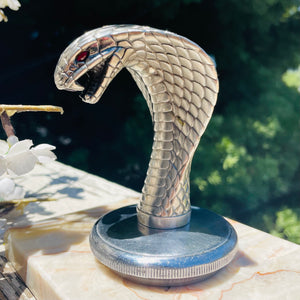 Vintage Metal Cobra Snake Hotrod Automobile Car Hood Ornament