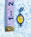 Beautiful 925 Stering Silver + Genuine Amber Pendant