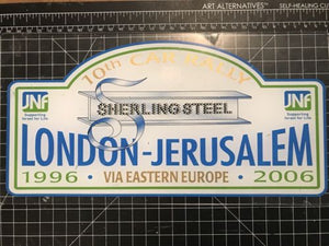 Sherling Steel London-Jerusalem License Plate Cover