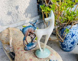 Hand Crafted Rocky Mountain Pottery Colorado Porcelain Blue Deer Doe Set of 2