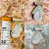 Vintage Sterling Silver 925 Moonstone Gem Stone Teardrop Modernist Pendant 4.2g