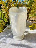 Vintage White Milk Glass High Relief Grape Vine Wine Water Pitcher w Handle