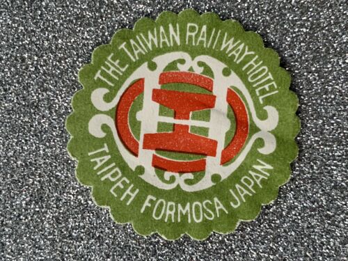 The Taiwan Railway Hotel Luggage Label Vintage Taipeh Formosa Japan