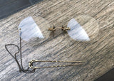 Antique 11k Gold Filled Optical Lenses With Chain + Clip