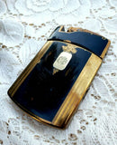 Rare EAM Ronson Black + Gold Art Deco Cigarette Case + Lighter Compact