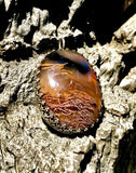 Vintage Sterling Oval Agate Stone Pendant