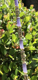 Rare Purple Jade Inlaid Marquisite Sterling Silver Bracelet 7.5”