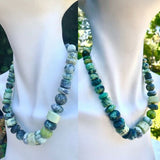 Jay King Signed DTR 925 Sterling Silver Green Jasper Agate Beaded Necklace Set