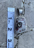 Vintage Artisan Abstract Pink Tourmaline Quartz Gem Stone Hinged Pendant 19.3g