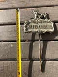 Vintage Bronze Patina Metal Golfer Crossing High Relief Garden Art Sign