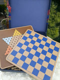 Deluxe Games 5-in-1 Wooden Set Boards are used Checkers/Chess/Backgammon/etc