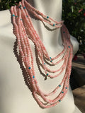 Jay King Signed DTR 925 Pink Coral & Turquoise Long Beaded Necklace Set of 2
