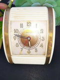 Vintage 1950’S Ivory Westclox Wind Up Travel Alarm Clock