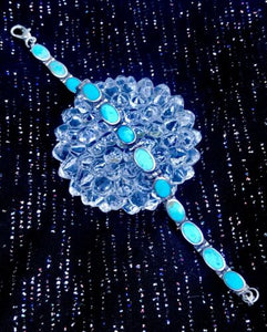 Sterling Silver 925 Turquoise Link Bracelet
